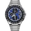 Citizen Eco-Drive radiostyrd GMT kronograf Super Titanium Blue Dial AT8238-84L 100M herrklocka