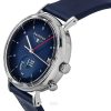 Bauhaus Classic Blue Läderrem Dark Blue Dial Solar 21123 Herrklocka