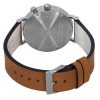 Bauhaus klassisk brunt läderarmband Mörkgrön Urtavla Solar 21124 herrklocka