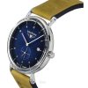 Bauhaus klassiskt brunt läderband Blue Dial Quartz 21303 Herrklocka