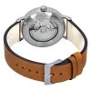 Bauhaus klassisk brunt läderarmband Mörkgrön Urtavla Automatisk 21604 herrklocka