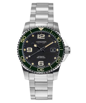 Longines HydroConquest rostfritt stål svart urtavla Automatisk dykare L3.781.4.05.6 300M herrklocka