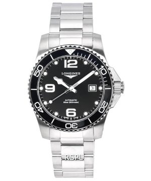 Longines HydroConquest Sunray Black med Super-LumiNov Dial Automatic Diver&#39,s L3.781.4.56.6 300M herrklocka