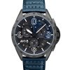 AVI-8 P-51 Mustang Blakeslee Chronograph Air Blue Läderrem Grå och blå Urtavla Quartz AV-4077-04 Herrklocka