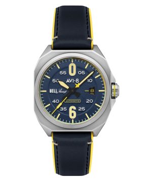 AVI-8 Bell X-1 Machbuster Automatisk Catalina Blue Läderrem Blue Dial AV-4115-03 Herrklocka