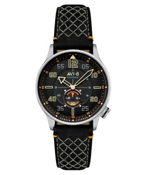 AVI-8 Hawker Typhoon Baldwin Automatisk läderrem Cool Black Dial AV-4119-01 Herrklocka