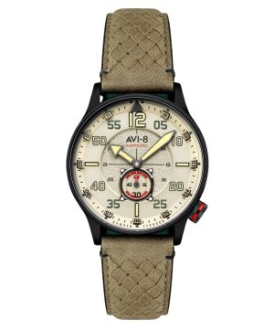 AVI-8 Hawker Typhoon Baldwin Automatisk läderrem Dark Khaki Dial AV-4119-04 Herrklocka