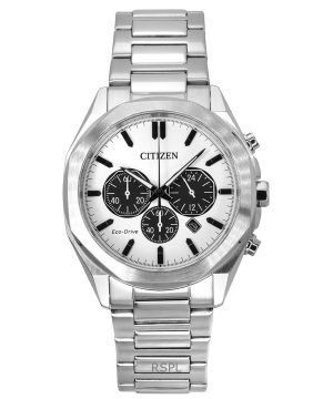 Citizen Eco-Drive kronograf rostfritt stål vit urtavla CA4590-81A 100M herrklocka