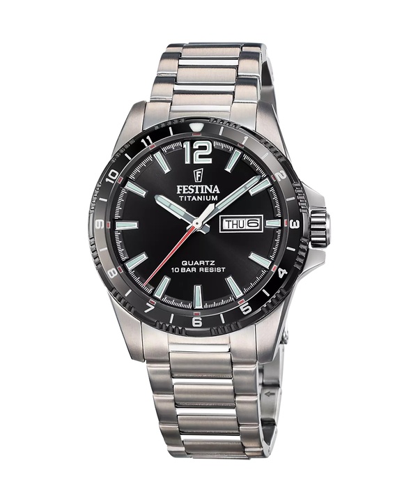 Festina Titanium Black Dial Quartz F20698-4 100M herrklocka