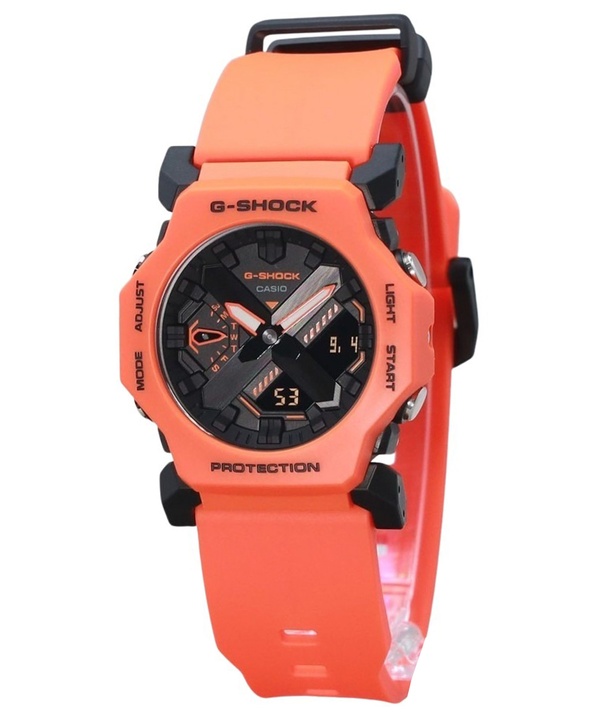 Casio G-Shock Analog Digital Biobaserad Orange Resin Armband Svart Urtavla Quartz GA-2300FL-4A 200M Herrklocka