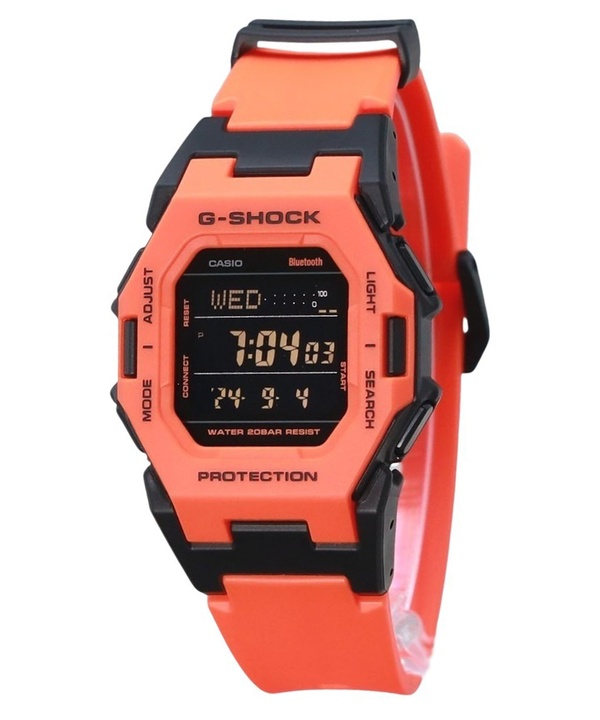 Casio G-Shock Digital Smartphone Link Biobaserad Orange Resin Armband Quartz GD-B500FL-4 200M herrklocka