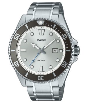 Casio Standard Analog Rostfritt Stål Silver Urtavla Quartz MDV-107D-7AV 200M Herrklocka