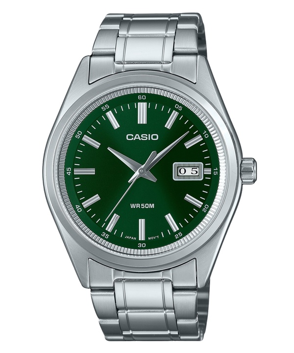 Casio Standard Analog Rostfritt Stål Grön Urtavla Quartz MTP-B180D-3AV Herrklocka